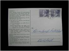 Adressändringskort med stämplade frimärken - Örebro 1972