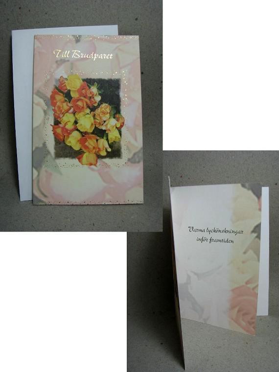 Oskrivet kort - Brudparet m. text + kuvert