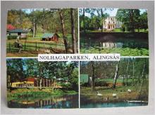 Vykort flerbild - Nolhagaparken - Alingsås 1972