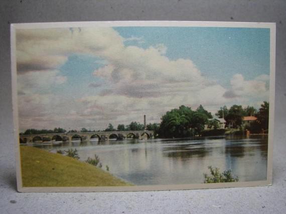 Gamla stenbron Karlstad Värmland oskrivet gammalt vykort