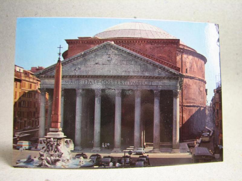 Vykort - Bilar vid Pantheon - Rom