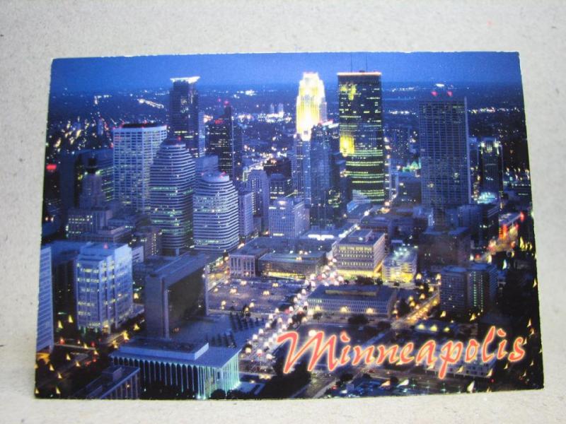 Minneapolis nattyv Minnesota USA Oskrivet äldre vykort