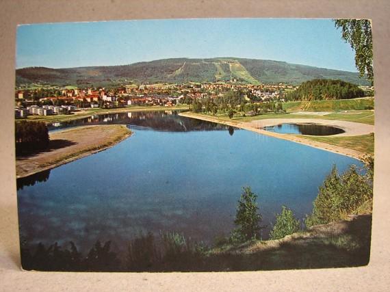 Äldre vykort - Vy Hallstaberget och Sollefteå 1977