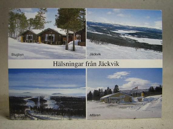 Vykort oskrivet - Skidanläggning Jäckvik - Lappland