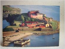 Äldre vykort - Flygvy över Varbergs Fästning