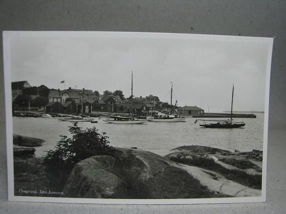 Vykort - Inre hamnen Båtar / Öregrund 1948