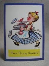 Äldre vykort - Tecknat - More Flying Saucers - Mollie Grey