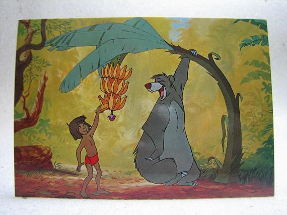 Oskrivet - Fint Tecknat vykort - Baloo Mowgli / Disney