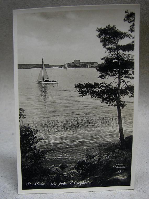 Gammalt vykort - Vy från Skärgården - Stockholm