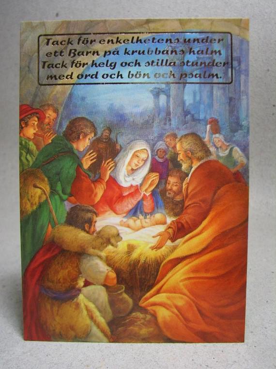 Vykort med text God Jul o Gott Nytt År