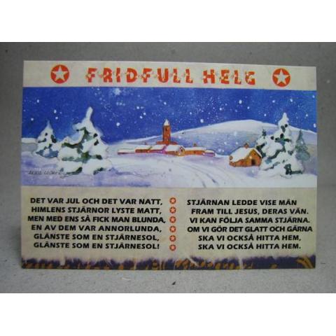 Fridfull Helg oskrivet Vykort med text samt God Jul och Gott Nytt År