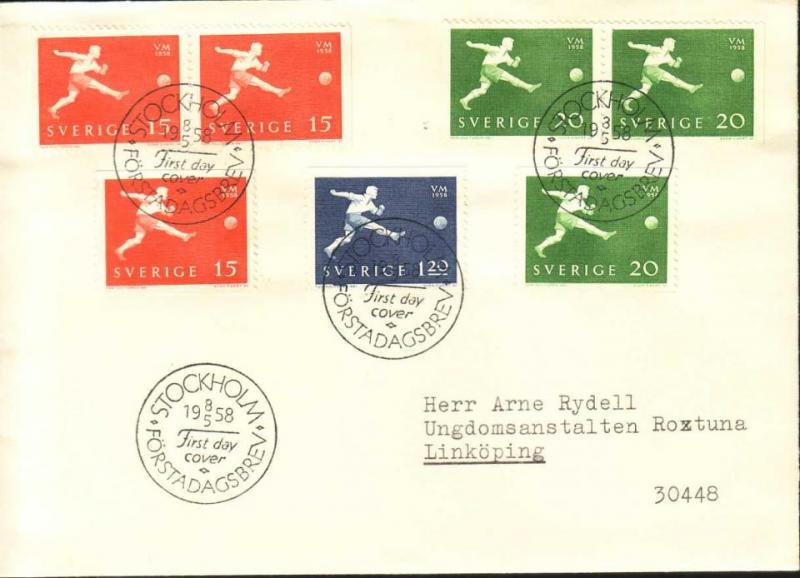 FDC 8/5 1958 VM i fotboll