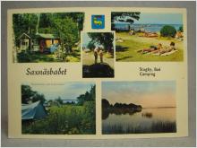 Vykort - Flerbild - Stugby Bad Camping - Saxnäsbadet 1971