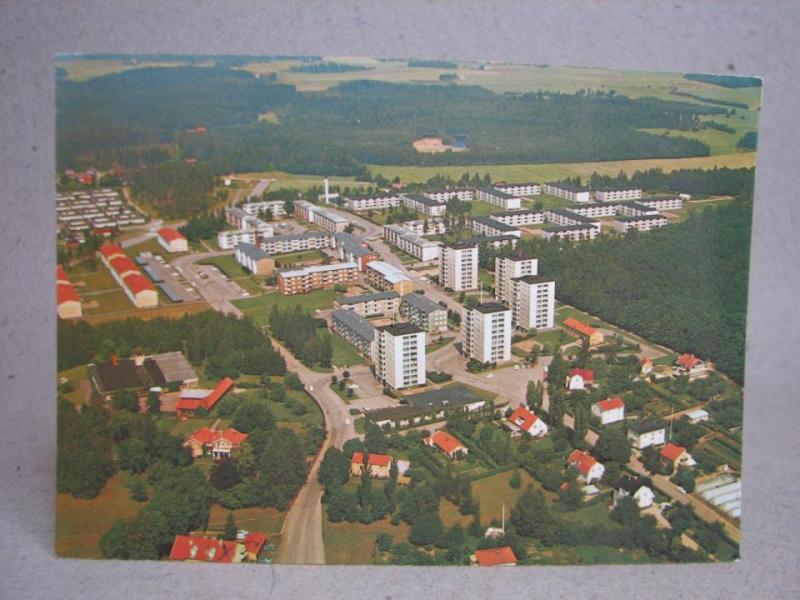 Vykort - Flygfoto över Ekön - Motala 1975