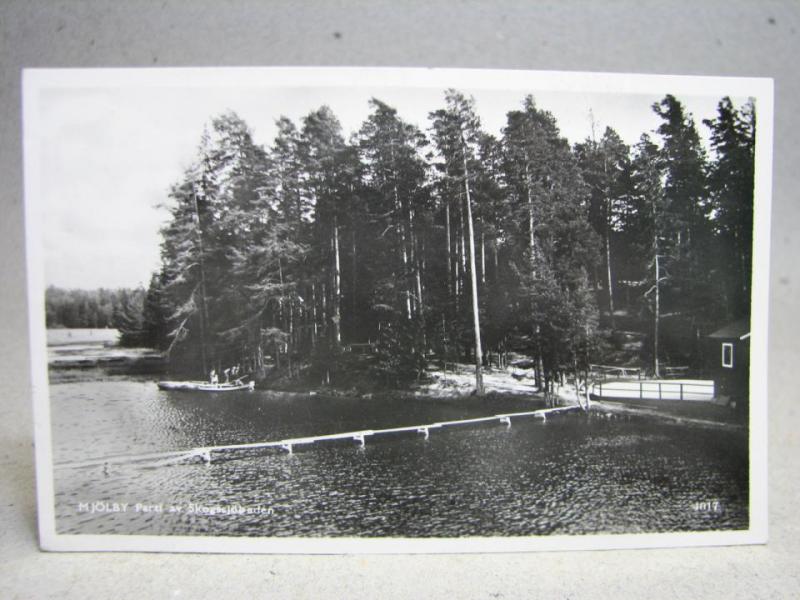 Skogssjöbaden Mjölby 1930 till 1940 Östergötland skrivet gammalt vykort