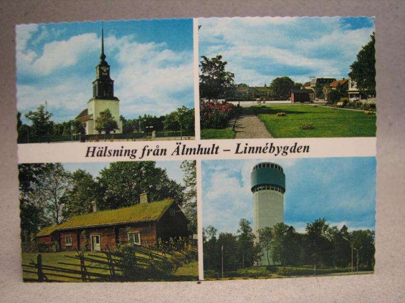 Vykort - Flerbild - Vyer från Linnebygden - Älmhult 1981