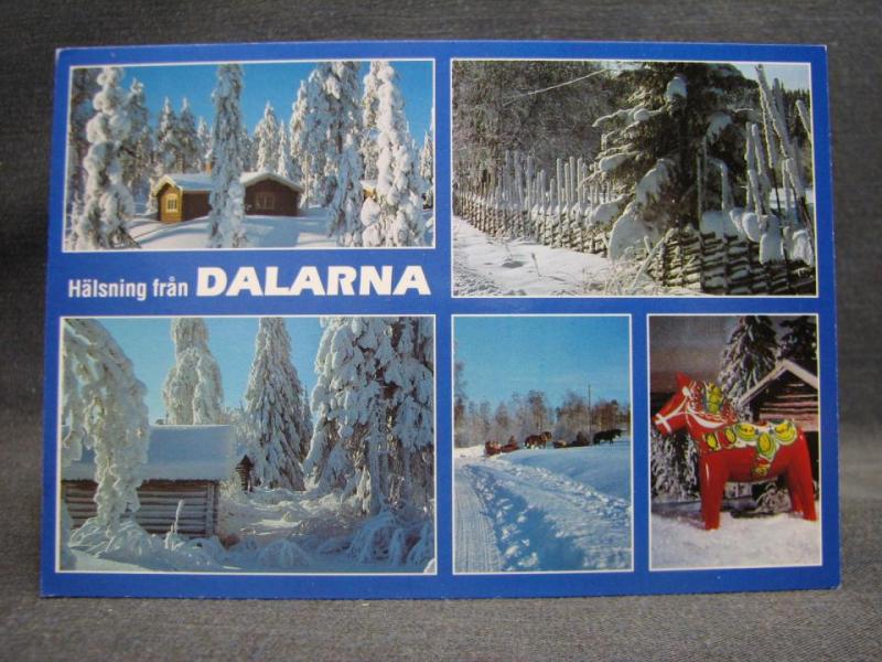 Vykort - Dalarna - Flerbild vintervyer