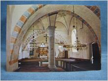 Vykort oskrivet - Linde kyrka interiör - Gotland