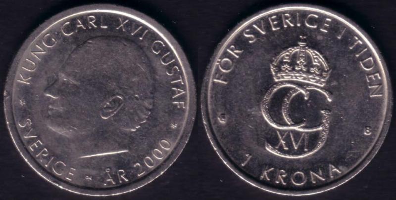 Sverige - 1 krona 2000 millenium