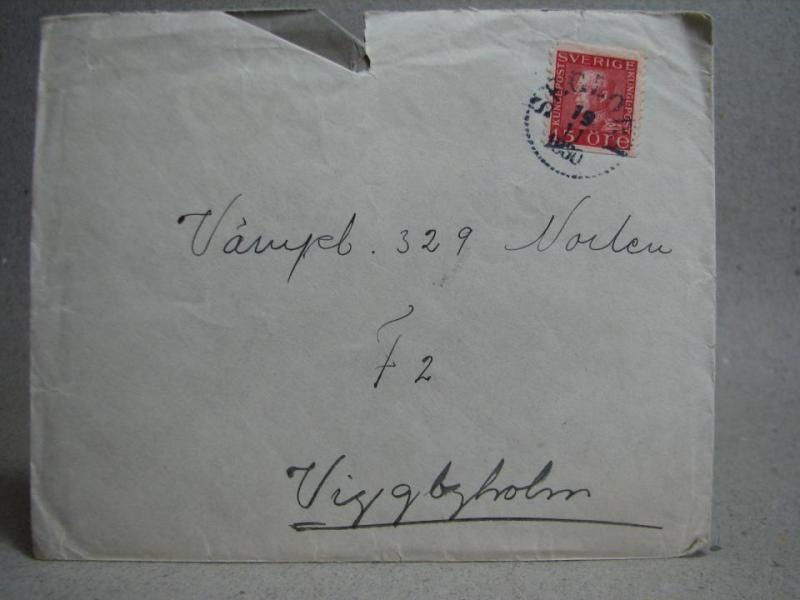 Försändelse med stämplat  frimärke - Seglora 19/11 1930