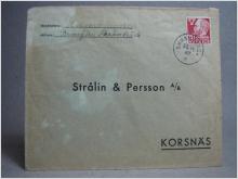 Försändelse med stämplat frimärke - Skråmträsk 28/11 -47