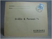 Försändelse med stämplat frimärke - Meselefors 14/11 -58