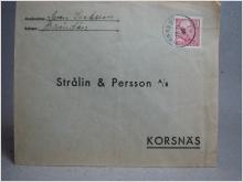 Försändelse med stämplat frimärke - Brändön 17/11 -47