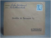 Försändelse med stämplat frimärke - Blattnicksele 9/3 -55