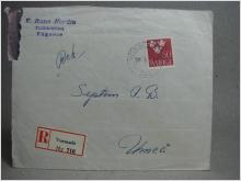 Försändelse med stämplat frimärke + R-märke - Vormsele N:r 710 - 26/   1940-talet