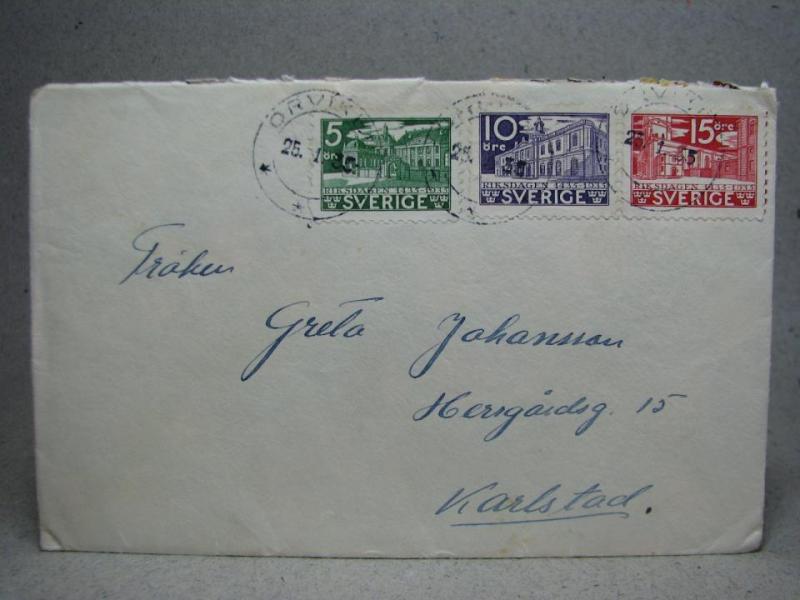 Försändelse med stämplat frimärke - Örviken 25/1 1935