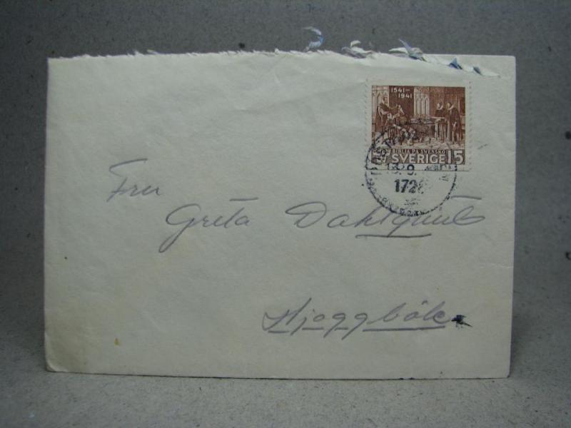 Försändelse med stämplat frimärke - Postanstalten 1728 - 13/9 1942