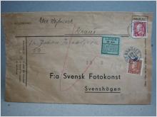 Försändelse med stämplade frimärken - Granö 27/10 1934 och Svenshögen 29/10 1934