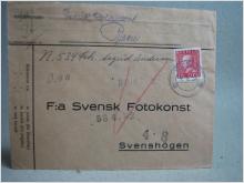 Försändelse med stämplat frimärke - Risen 3/8 1934