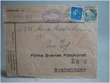 Försändelse med stämplade frimärken - Krokbäcken 27/8 1934