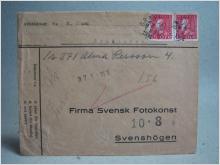 Försändelse med stämplade frimärken - Granliden 8/8 1934