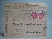Försändelse med stämplade frimärken - Degerhamn 21/8 1934