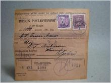 Försändelse med stämplade frimärken - Norsjö 21/8 1921