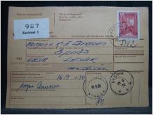 Adresskort med stämplade frimärken - 1970 - Karlstad till Lysvik