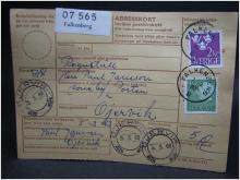Adresskort med stämplade frimärken - 1962 - Falkenberg till Öjervik