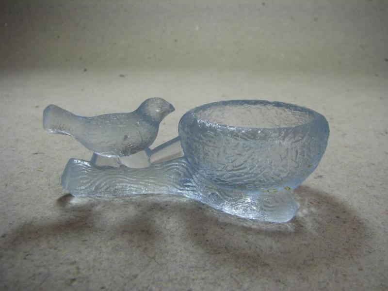 Saltkar med fågel Pressglas