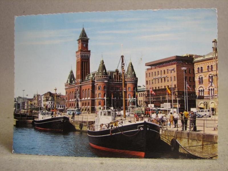 Vykort - Fiskebåtar i Hamnen - Helsingborg 1968