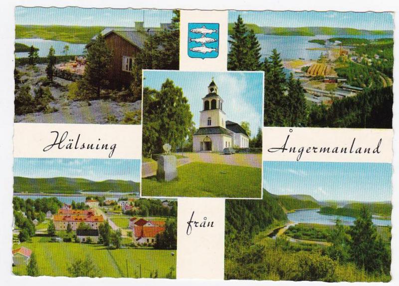 Oskrivet flerbilds-vykort från Ångermanland, Västernorrland