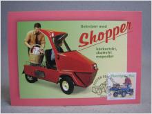 Vykort - Maximikort med fina stämplar på 2 frimärken - Moped Shopper