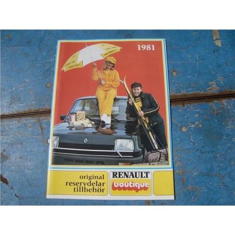 Reservdel+Tillbehörskatalog Renault 1981.( Ny, 36 sidor )