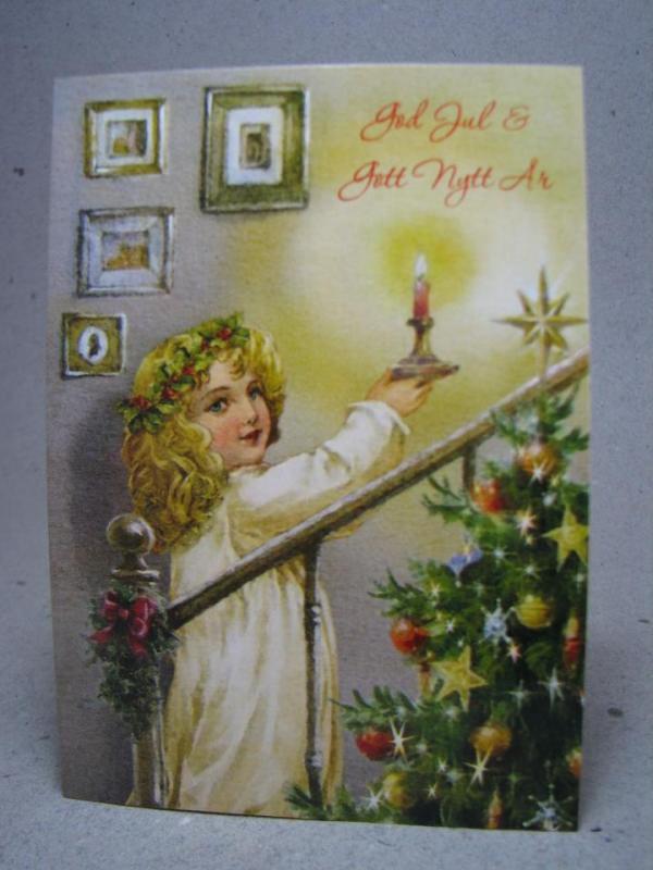 Julkort med Barn - Oskrivet fint kort