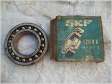 Nutt Sfäriskt Dubbel-kullager. SKF nr. 1209-K. ( 45x85x19 mm )