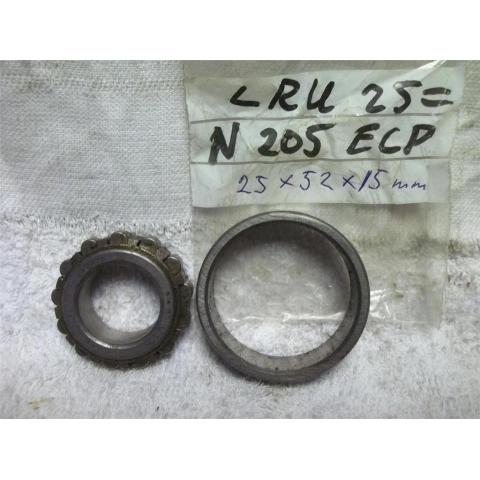 Nytt Cylindriskt Rullager. Nr. LRU-25 = N205-ECP ( 25-52-15 mm )