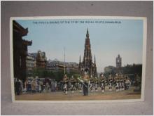 Äldre Postkort - Folkliv Säckpipor och Trummor - the Royal Scots - Edinburgh