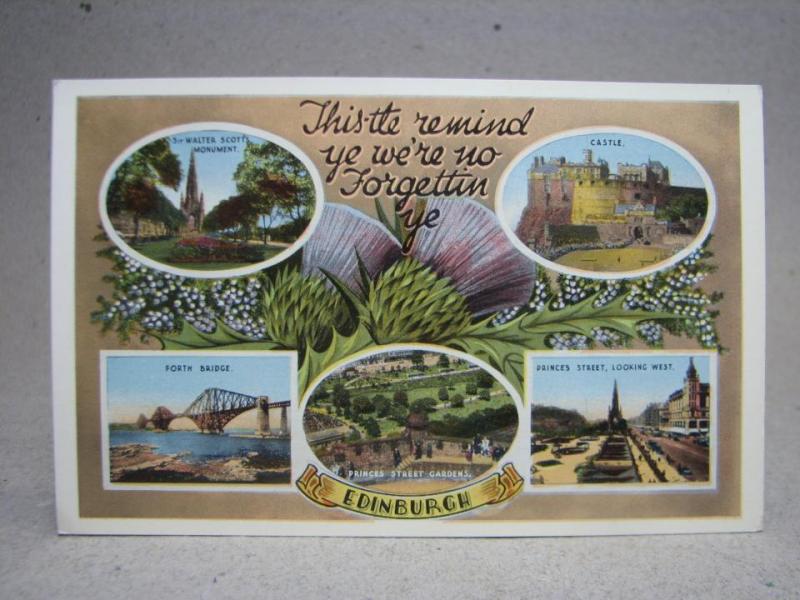 Äldre Postkort - Flerbild Vyer från Edinburgh 