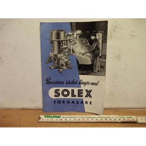 RoBo Beskrivningsblad om Solex förgasare 1948